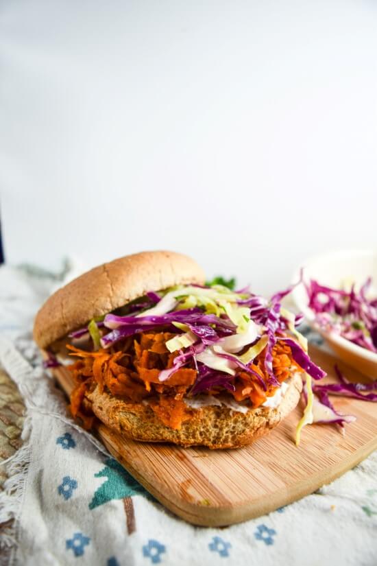 BBQ Pulled Sweet Potato Sandwiches