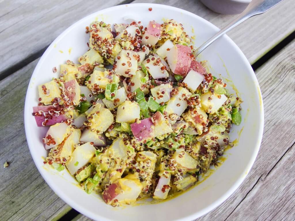 Curry Quinoa Potato Salad - Yup, it's Vegan