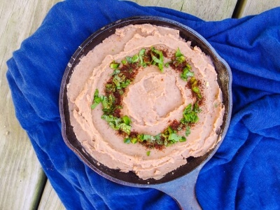 Slow Cooker Refried Beans - plus other vegan recipes that don't require an oven or stove!