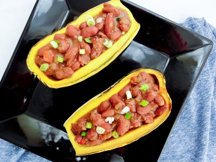 Cajun Red Bean Stuffed Delicata Squash | yupitsvegan.com