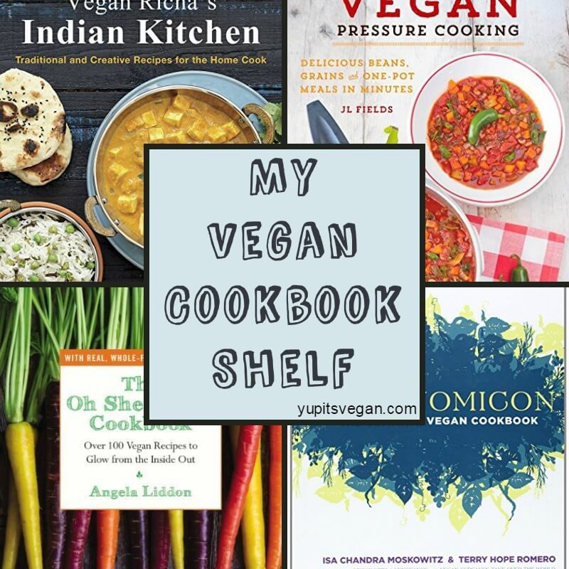 My Vegan Cookbook Shelf | yupitsvegan.com. My thoughts and favorite recipes from my several dozen vegan cookbooks, plus links to recipe excerpts and reviews found throughout the web.