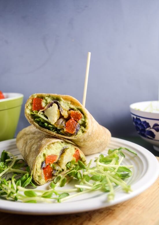 Roasted Vegetable Avocado Garden Wraps | Yup, it's Vegan