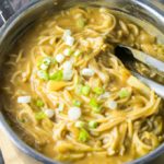 One Pot Spicy Garlic Almond Butter Noodles | Yup, it's Vegan
