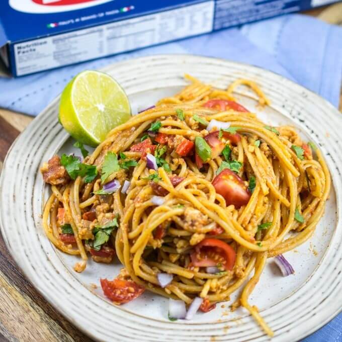 One Pot Taco Spaghetti | Yup, it's Vegan