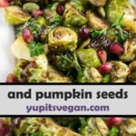 Roasted Brussels Sprouts with Pomegranate Glaze | Yup, it's Vegan