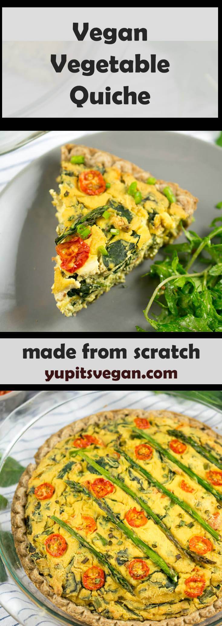 Vegan Quiche with Garden Vegetables | Chickpea Tofu Quiche Recipe