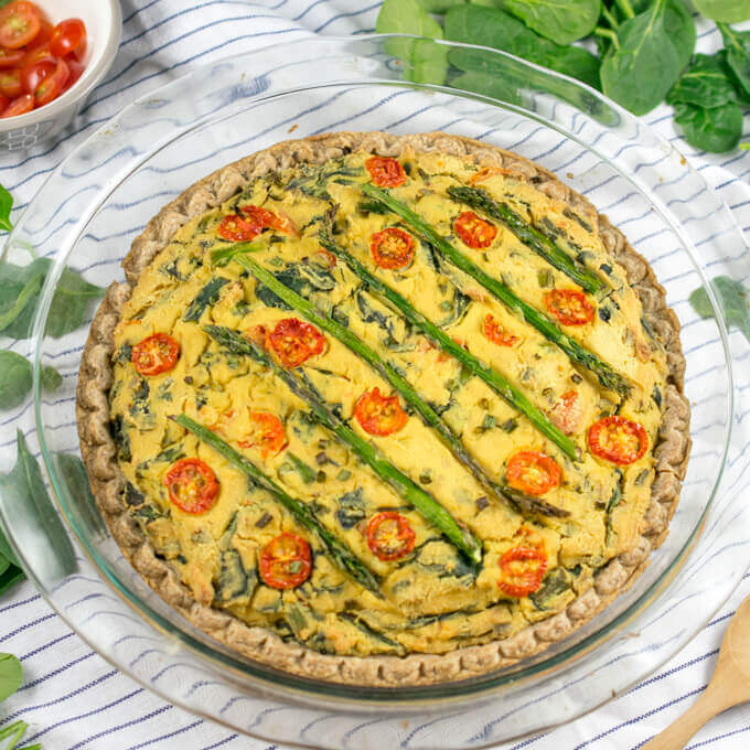 Vegan Quiche with Asparagus and Spinach | Yup, it's Vegan