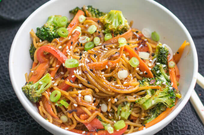 Garlic Sesame Noodles - Vegan, Gluten-free, High-Protein!