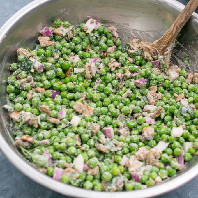 Vegan Pea Salad (Healthy, Dairy-free) | Yup, it's Vegan