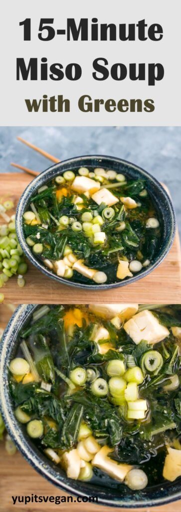 15-minute miso soup with mizuna